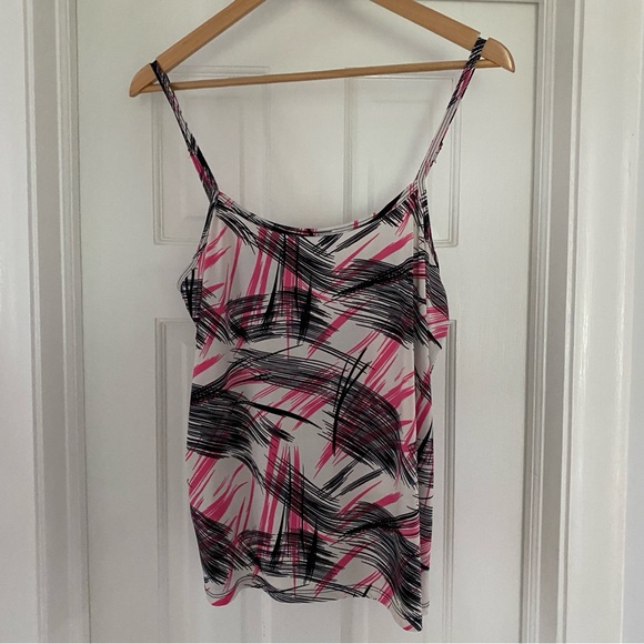 Clear Sky Pink Black Abstract Tank Top Size XL Spaghetti Strap Camisole Y2K - Picture 1 of 8